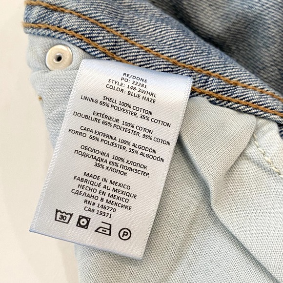 RE/DONE Originals 90s High Rise Loose Jeans Blue Haze 26 - Picture 5 of 7
